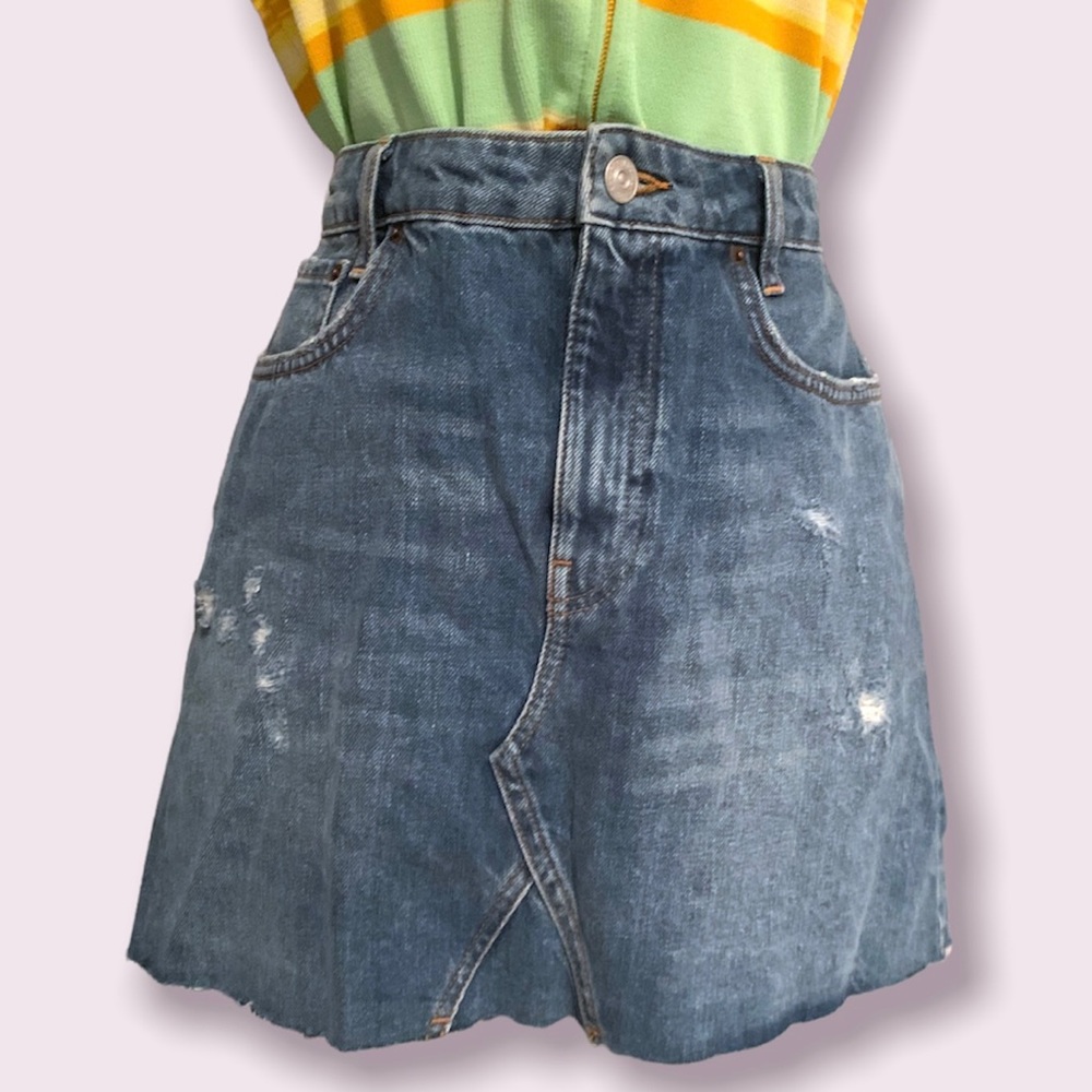 BDG distressed denim skirt